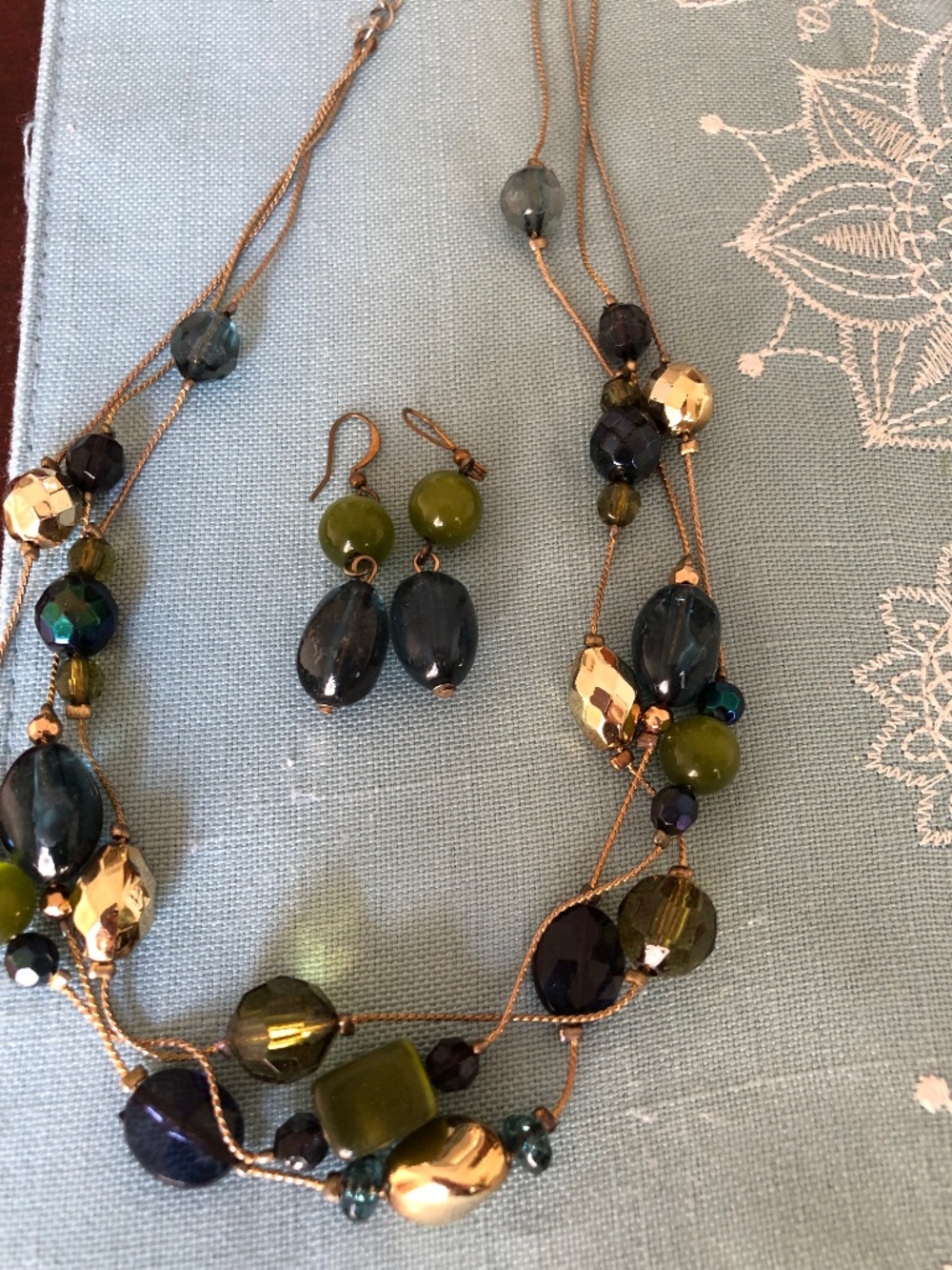 Beautiful fashion necklace and earrings